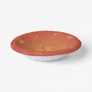 Cute Glowing Orange Halloween Pumpkins Paper Bowls Paper Plate