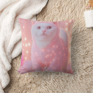 Cute Glowing Reindeer Kitty Winter Fantasy         Cushion