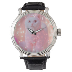 Cute Glowing Reindeer Kitty Winter Fantasy Watch