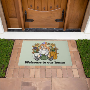 cute gnome add text welcome doormat