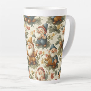Cute gnome and flowers design latte mug