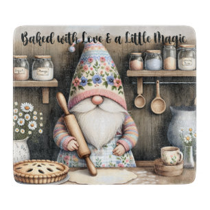 Cute Gnome Baked With Love Cutting Board