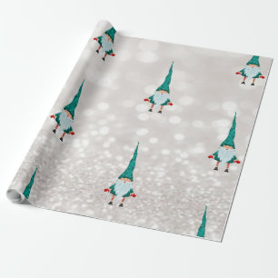 Cute Gnome Bokeh Holiday Wrapping Paper