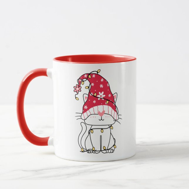 Cute Gnome Cat Mug (Left)