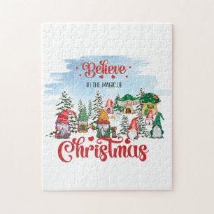 Cute Gnome Celebrating Christmas Holiday Jigsaw Puzzle