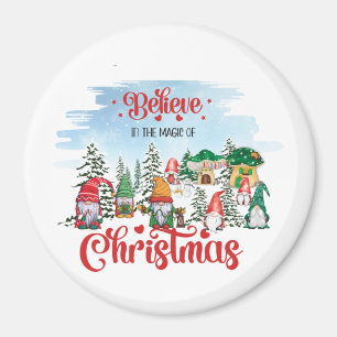 Cute Gnome Celebrating Christmas Holiday Magnet