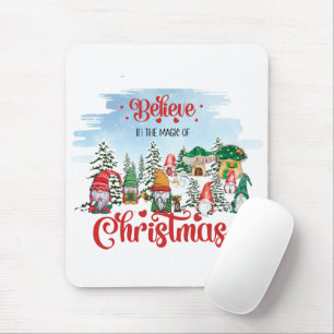 Cute Gnome Celebrating Christmas Holiday Mouse Mat