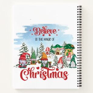 Cute Gnome Celebrating Christmas Holiday Notebook
