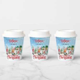 Cute Gnome Celebrating Christmas Holiday Paper Cups