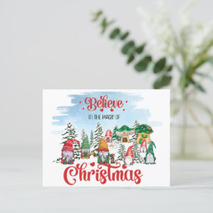 Cute Gnome Celebrating Christmas Holiday Postcard
