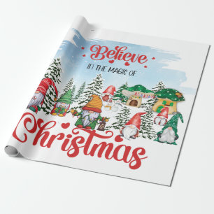 Cute Gnome Celebrating Christmas Holiday Wrapping Paper