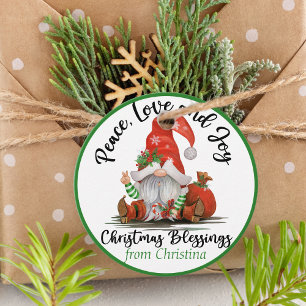 Cute Gnome Christmas Blessings Custom Gift Favour Tags