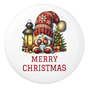 Cute Gnome Christmas Ceramic Knob