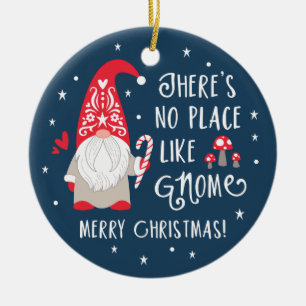 Cute Gnome Christmas Ceramic Ornament