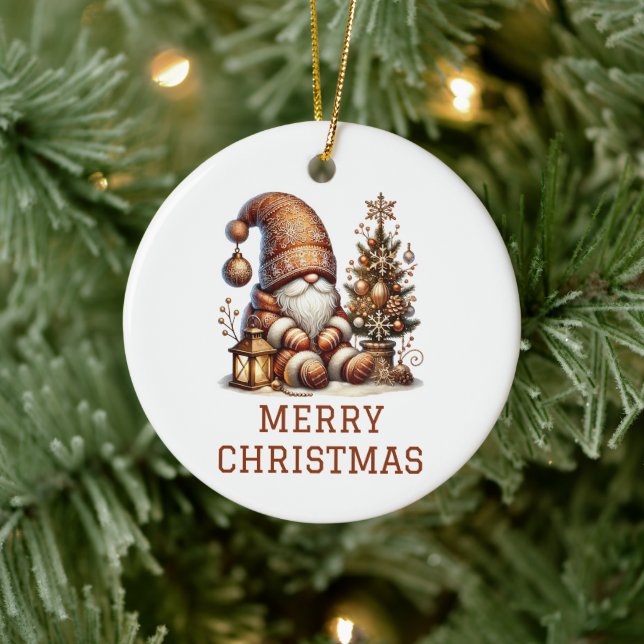 Cute Gnome Christmas Ceramic Tree Decoration (Tree)