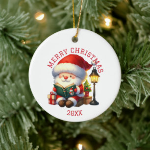 Cute Gnome Christmas Ceramic Tree Decoration