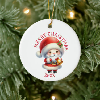 Cute Gnome Christmas Ceramic Tree Decoration