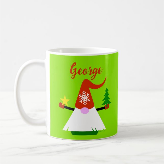 Cute Gnome Christmas Coffee Mug (Left)