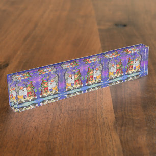 Cute Gnome Christmas Desk Accessories Nameplate