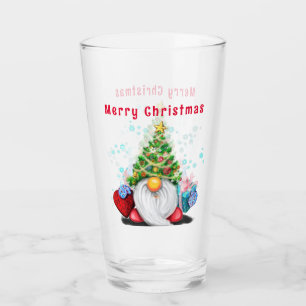 Cute Gnome Christmas Glass