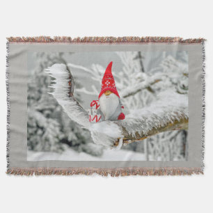 Cute Gnome Christmas Holiday Blanket Throw