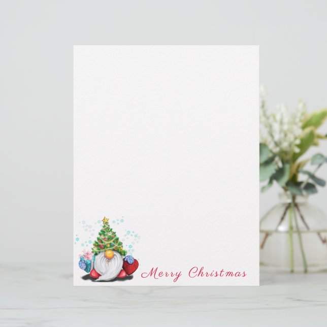Cute Gnome Christmas Letterhead Template (Standing Front)