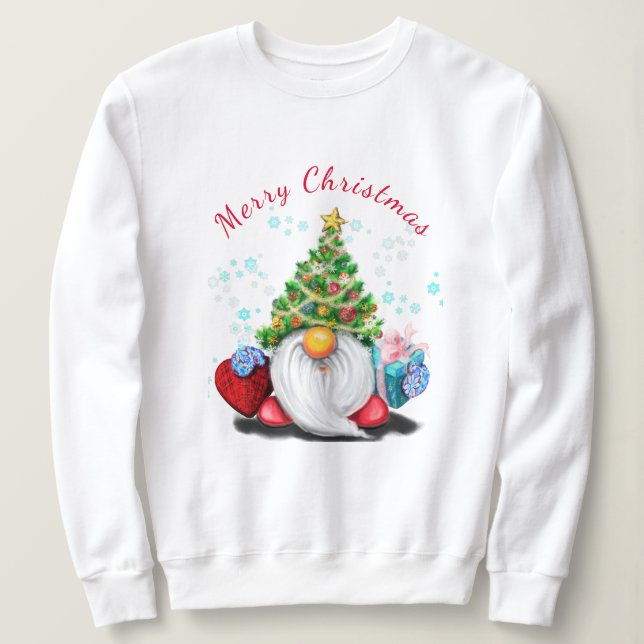 Cute Gnome Christmas Sweatshirt (Design Front)