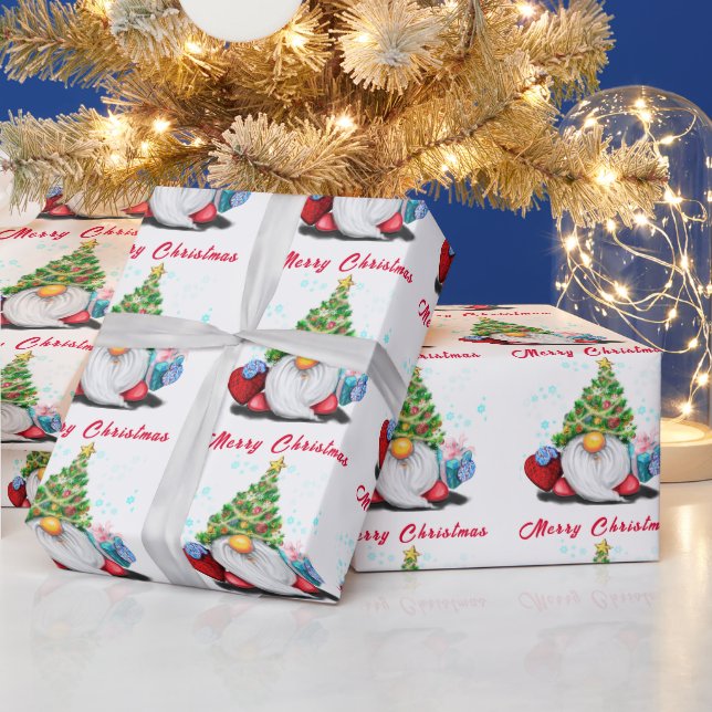 Cute Gnome Christmas Wrapping Paper (Holidays)