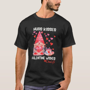 Cute Gnome CNA Life Nurse Hugs Kisses Valentines D T-Shirt