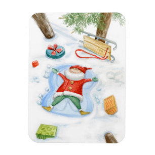 Cute Gnome colorful watercolor Magnet
