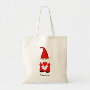 Cute Gnome Dressed in Red with Heart Tote Bag