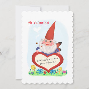 Cute Gnome Fairy Vintage Valentine Holiday Card
