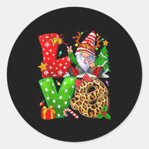 Cute Gnome Family Christmas For Women Men - Love G Classic Round Sticker