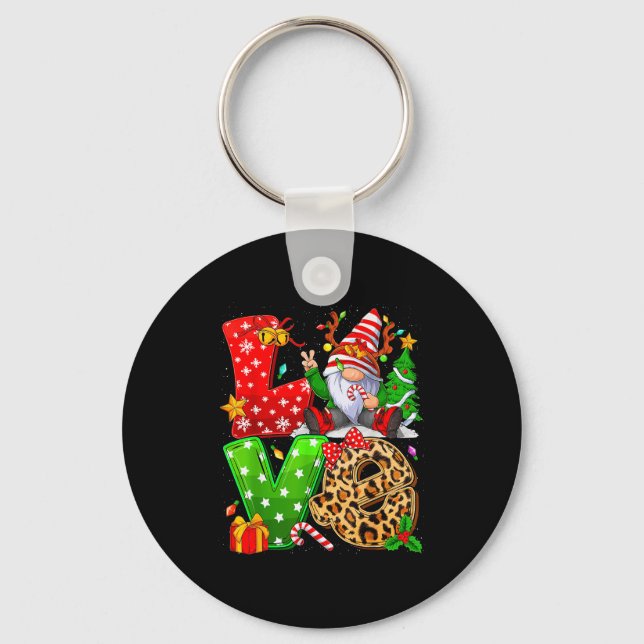 Cute Gnome Family Christmas For Women Men - Love G Key Ring (Front)