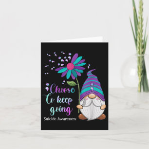 Cute Gnome Flower Suicide Prevention Awareness Mon Card