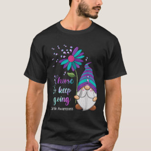 Cute Gnome Flower Suicide Prevention Awareness Mon T-Shirt