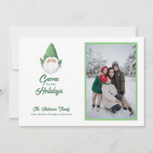 Cute Gnome for the Holidays Family Photo Holiday C Card