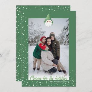 Cute Gnome for the Holidays Family Photo Holiday Card