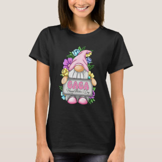 Cute Gnome Gaga Happy Mothers Day Flower For Mom G T-Shirt