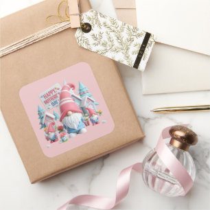 Cute gnome Happy Mother's Day Square Sticker