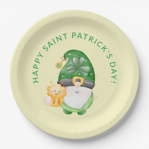 Cute Gnome Happy Saint Patricks Day Party Paper Plate