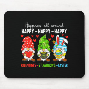 Cute Gnome Happy Valentines St Patricks Easter Hol Mouse Mat
