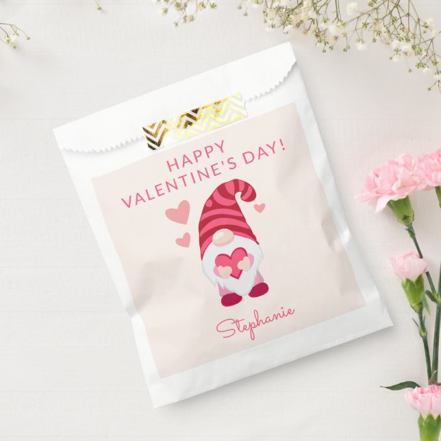 Cute Gnome Holding a Heart Valentine's Day Favour Bags (Sealed)