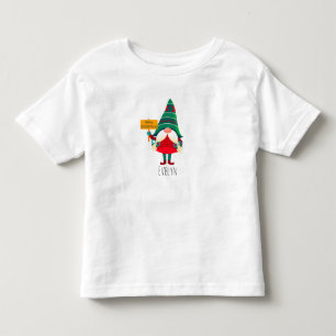 Cute Gnome Holding Placard with Greetings Toddler T-Shirt
