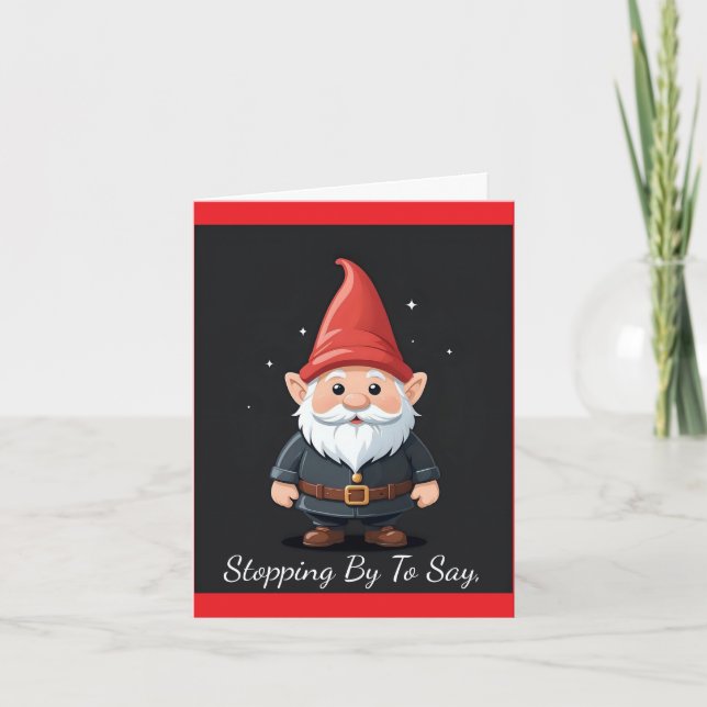 Cute Gnome Holiday Card (Front)