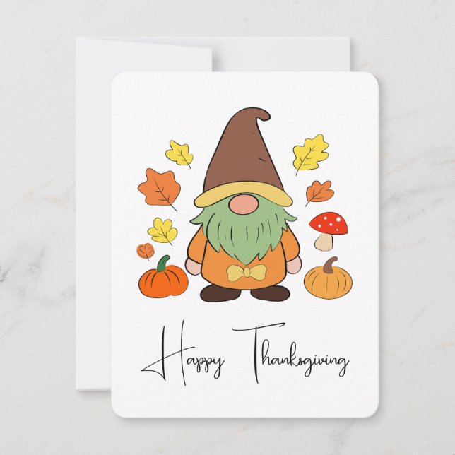 Cute Gnome  Holiday Card (Front)