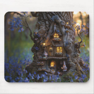 Cute gnome house in a tree  mouse mat