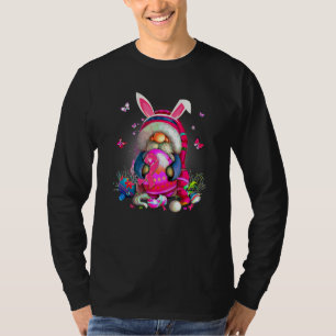 Cute Gnome Hugs Bunny Egg Hunting Gnomes Happy Eas T-Shirt