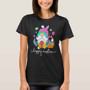 Cute Gnome Hugs Bunny Happy Easter Egg Hunting Gno T-Shirt