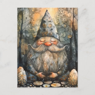 Cute Gnome in His Zen Garden Postcard